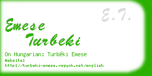 emese turbeki business card