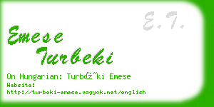 emese turbeki business card
